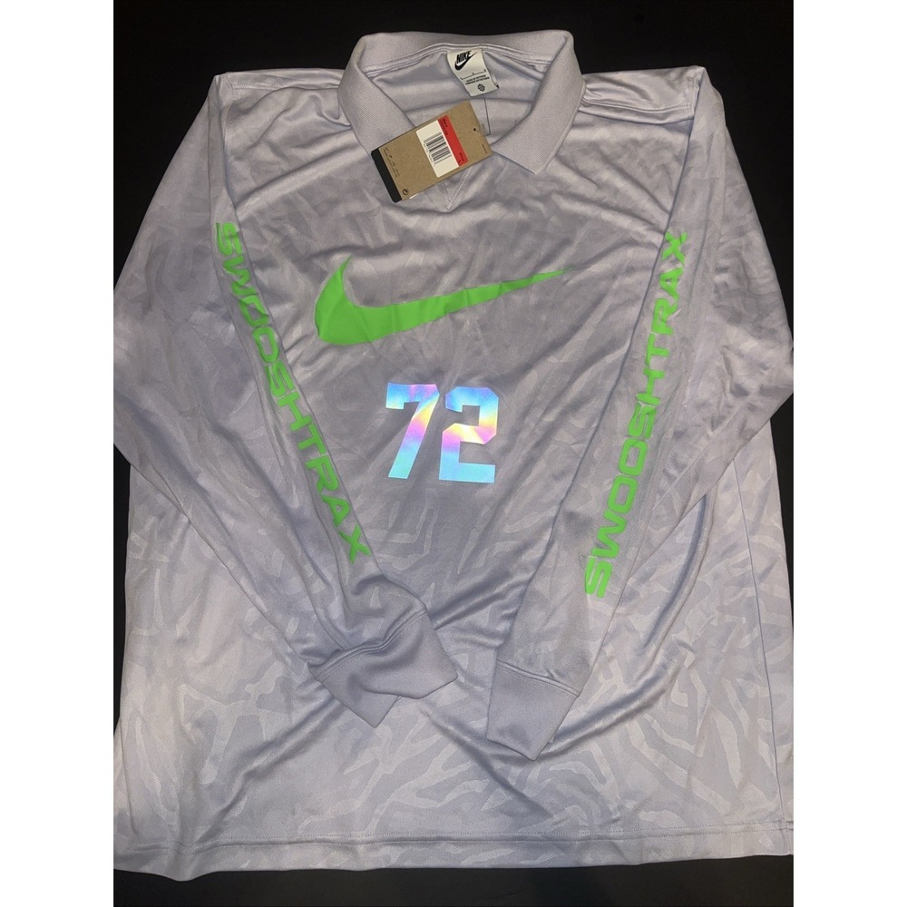 Men's Nike Swooshtrax 72 Long Sleeve Collared Shirt Loose Fit Size Large
